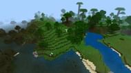 An aerial image of Minecraft's modified jungle edge biome (Image via Minecraft)